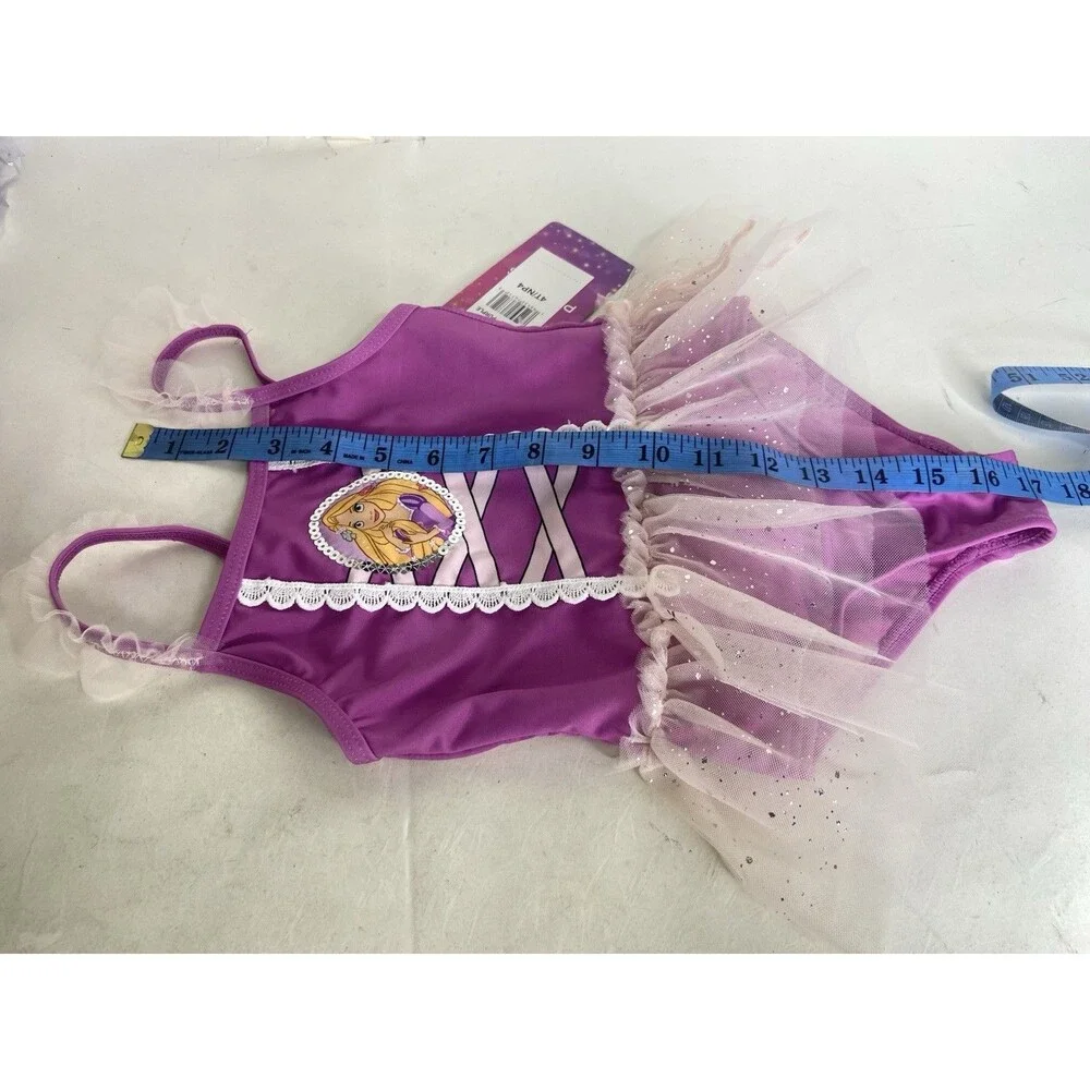 Disney Tangled Rapunzel Tutu One Piece Swim Swimsuit Swimwear Girls Size 4T